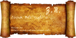 Zozuk Mátyás névjegykártya